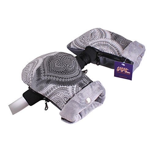 Tititnins® - Manoplas Carro Bebe Silla Paseo Impermeables AMANDA V.Polar Gris (**Polar Interior 260gr)