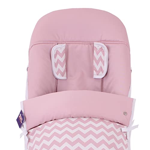 Tititnins® - Saco Silla Verano/Entretiempo Uppababy Vista/Cruz 2015 - V2 (2022) INDI RS. Sarga Rosa (**Convertible en Colchoneta)