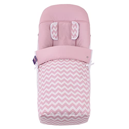 Tititnins® - Saco Silla Verano/Entretiempo Uppababy Vista/Cruz 2015 - V2 (2022) INDI RS. Sarga Rosa (**Convertible en Colchoneta)