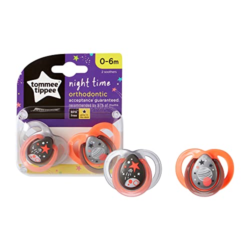 Tommee Tippee Chupete Night Time, 0-6 m, 2 unidades