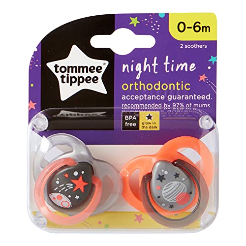 Tommee Tippee Chupete Night Time, 0-6 m, 2 unidades