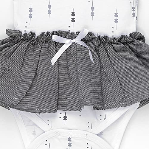 TOUS BABY - Body sin mangas con falda,efecto vestido para tu Bebé. Estampado Luminary (Blanco, 0-1 Mes)