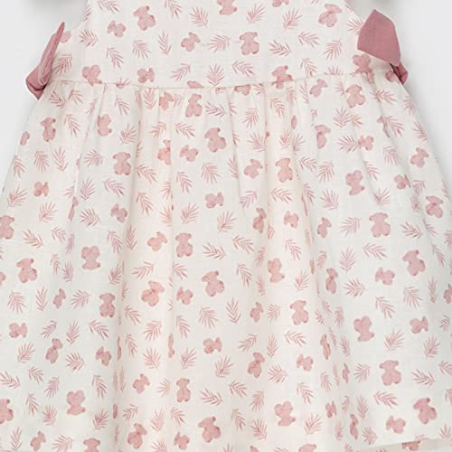 TOUS BABY - Vestido sin Mangas de Corte evasé para Niña. Estampado Pink Ositos. Color Coral (12 Meses)