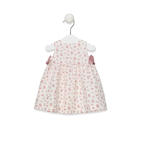 TOUS BABY - Vestido sin Mangas de Corte evasé para Niña. Estampado Pink Ositos. Color Coral (12 Meses)