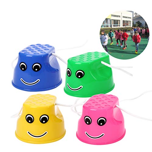 TOYANDONA 4 Unidades de Zancos de Cubo de Plástico para Niños Equipo de Entrenamiento de Zancos de Equilibrio para Niños Juegos Al Aire Libre,Color Aleatorio