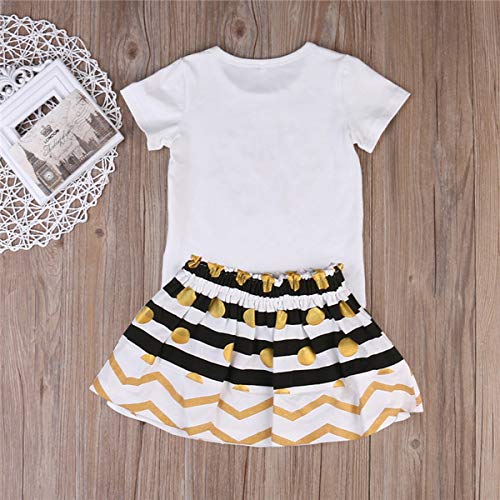 Trajes a Juego para niñas Sisters Romper/tee + Falda Plisada Conjunto de Ropa para Hermanos (Color : White, Size : Little 12-18M)