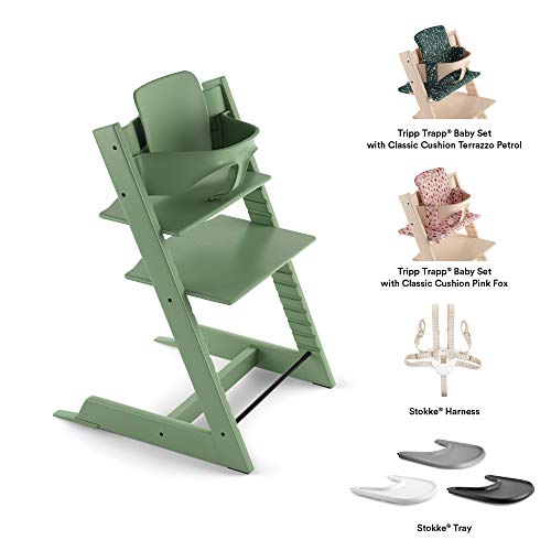 TRIPP TRAPP® Baby Set para niños a partir de los 6 meses │ Accesorio de bebé para la silla evolutiva de STOKKE® │ Respaldo ergonómico │ Color: Moos Green