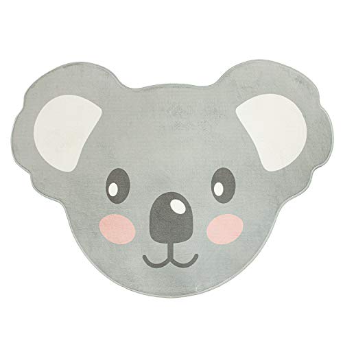 TT Home Alfombra Infantil Bebé Niños Niñas Forma Oso Koala Moderna, Color:Gris, Tamaño:90x120he cm