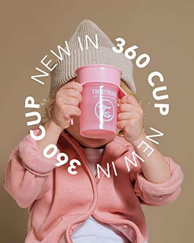 Twistshake 360 Cup Vaso Antiderrames Entrenamiento con Asas Bébé 230 ml, Borde a Prueba de Derrames de 360°, Ergonómicas Vasos con Boquilla, Taza de Aprendizaje, Sin BPA, 6+ Meses, Rosa Pastel