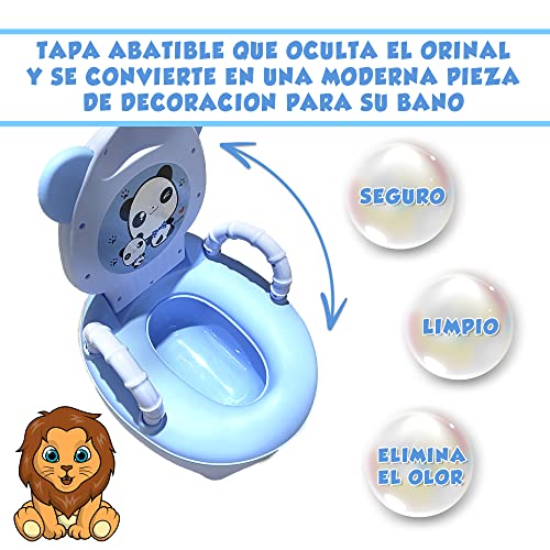 Vater para Niños y Niñas, Orinal Infantil o Inodoro para Entrenamiento de Pote bebe 18 meses, Bacinilla con Forma de Animal (Azul)