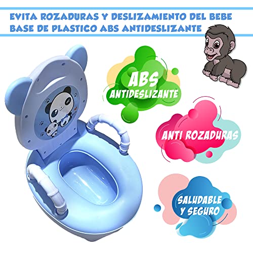 Vater para Niños y Niñas, Orinal Infantil o Inodoro para Entrenamiento de Pote bebe 18 meses, Bacinilla con Forma de Animal (Azul)