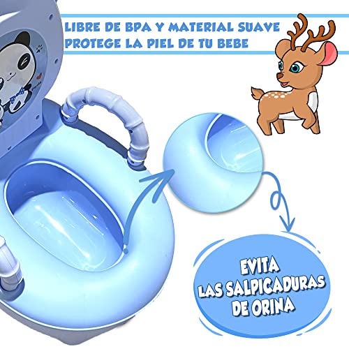 Vater para Niños y Niñas, Orinal Infantil o Inodoro para Entrenamiento de Pote bebe 18 meses, Bacinilla con Forma de Animal (Azul)