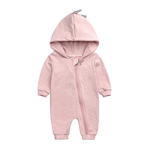 Verve Jelly Infantil bebé niño niña sudaderas con capucha mameluco de manga larga con estampado de dinosaurio mono de una pieza con cremallera mono pijamas de otoño