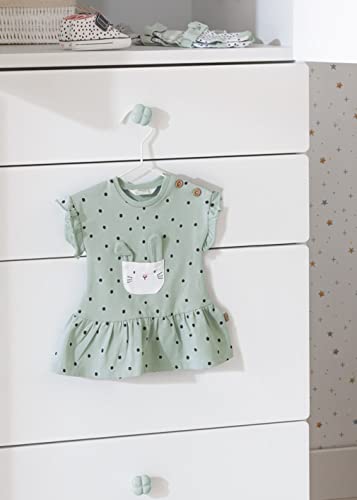 Vestido Bebe Niña – Manga Corta – Vestido Bebe niña Verano - Ropa de Regalo para Bebe Niña – Vestido Punto - Ropa Bebe Niña de 3 Meses a 18meses (3 Meses, Mint)