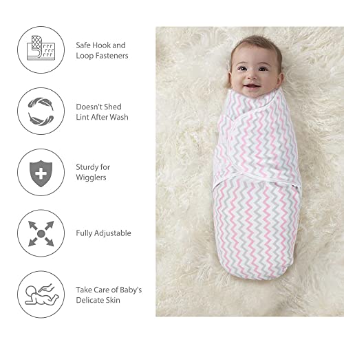 Vicloon Manta para bebé, 3 pcs Manta Envolvente para Recién Nacidos, Swaddle Blanket de Algodón Orgánico para Bebés de 0 a 3 Meses(Rosa)…