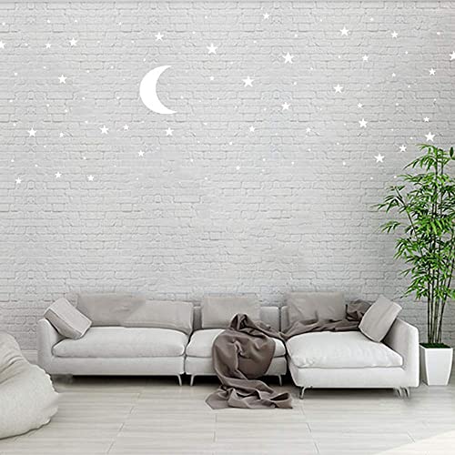 Vinilo adhesivo de pared con luna y estrellas, extraíble para niños, decoración de habitación de bebé, decoración de habitación de bebé, decoración de pared para el hogar, casa, dormitorio