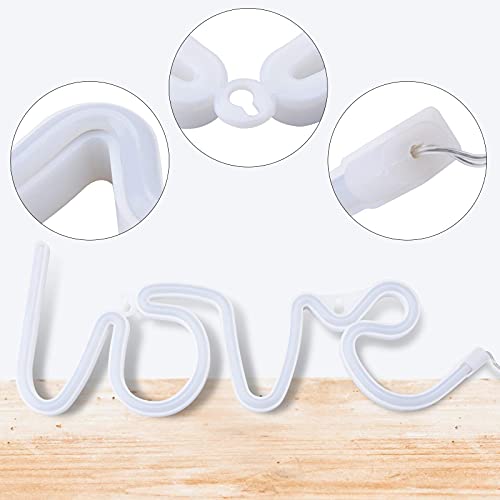 VUENICEE Neon Light Sign Love Night Light,Lámparas de Pared Interior, Iluminación de Interior decoración,USB/Alimentado por batería,para Bar, reunirse,navideña.