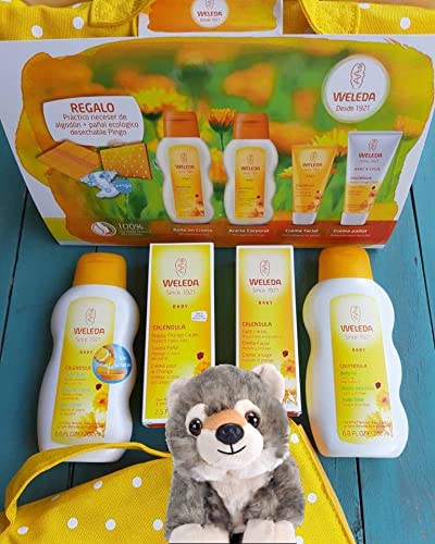 Weleda - Set Bienvenida Recién Nacido Weleda 0m+Wild Republic - peluche lobo, 18 cm de Regalo