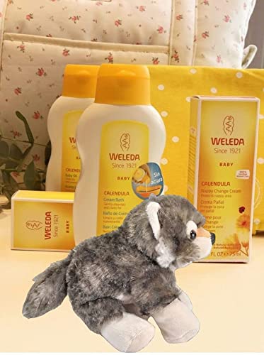 Weleda - Set Bienvenida Recién Nacido Weleda 0m+Wild Republic - peluche lobo, 18 cm de Regalo