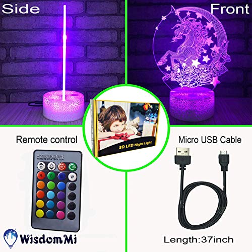 WisdomMi luz nocturna infantil quitamiedos, 3D 16 colores - de reloj dorada - altavoz Bluetooth negra - Super Kart - Creativo Luz Nocturna ilusión Optica Lámpara Cambiantes Touch Switch Power Juguetes