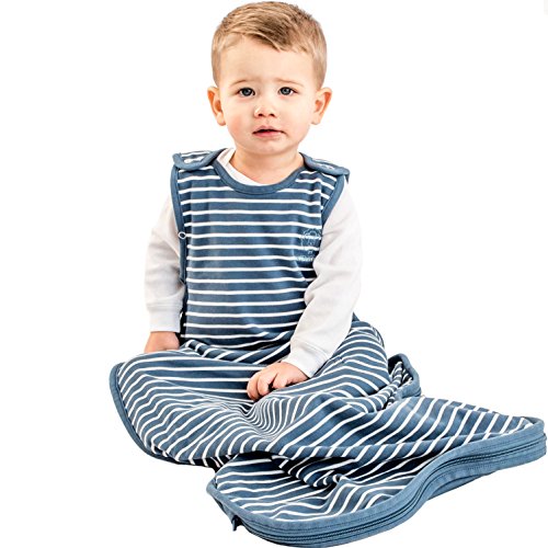 Woolino Saco de dormir de niño - temporada 4 Merino lana para manta 2-4 años Azul marino