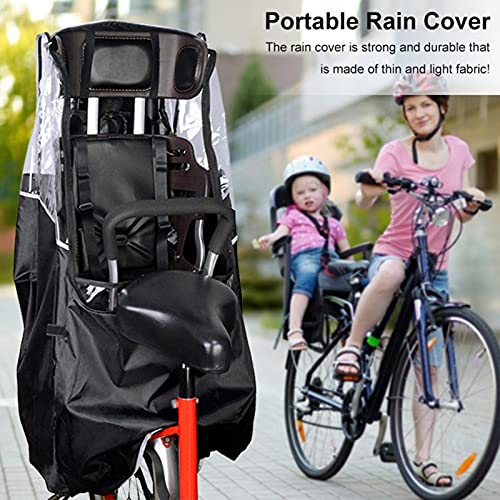 WUSHUN Asiento infantil para bicicleta trasero, protector de lluvia, cubierta para asiento infantil de bicicleta, protector de lluvia, protección duradera para bicicletas para asientos infantiles