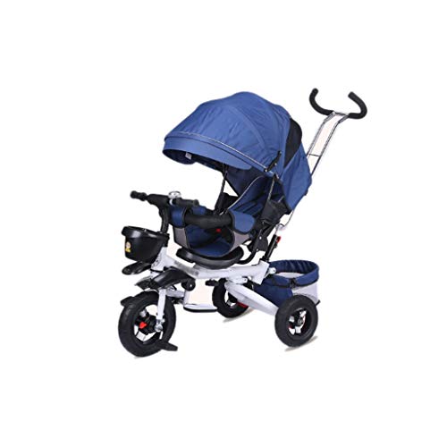 WWWANG Triciclo de niños plegable, reclinable de bebé Trolley, 1-3 años de coches de juguete con el paraguas de la carretilla (Color : D)