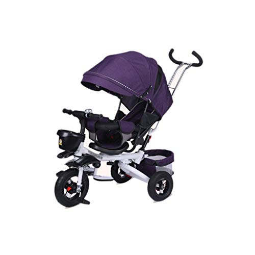 WWWANG Triciclo de niños plegable, reclinable de bebé Trolley, 1-3 años de coches de juguete con el paraguas de la carretilla (Color : D)