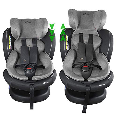 XOMAX S64 Silla de Coche Isofix giratoria 360 Grados I inclinable I Grupo 0+/1/2/3 I evolutiva 0-36 kg, 0-12 años I Funda extraíble y Lavable I ECE R44/04