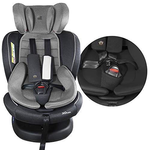 XOMAX S64 Silla de Coche Isofix giratoria 360 Grados I inclinable I Grupo 0+/1/2/3 I evolutiva 0-36 kg, 0-12 años I Funda extraíble y Lavable I ECE R44/04