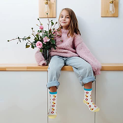 Yafane 12 Pares de Calcetines Antideslizantes para Niños Pequeños Algodón Lindo con Puños Calcetines Antideslizantes para Bebés (Niñas, 0-1 años)