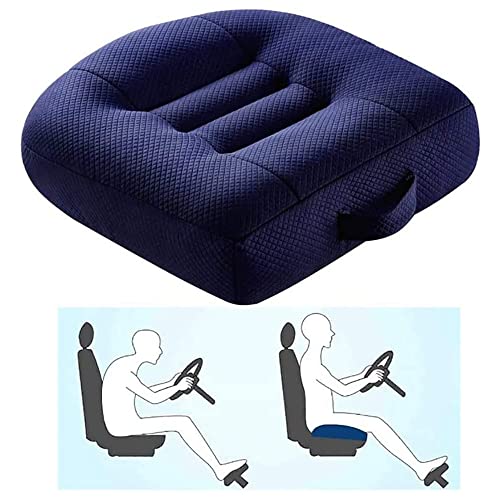 YGXR Asiento Elevador de Coche para Adultos, cojín de Asiento de Coche de Malla Transpirable 3D portátil para Conductor Pasajero niño, Cojines de Asiento de Altura Antideslizante (Blue 38x36x9cm)