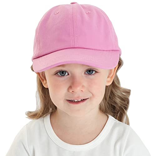 Yixda Gorra de béisbol para bebé, niño, niña, ajustable, protección UV, gorra de béisbol, rosa oscuro, S