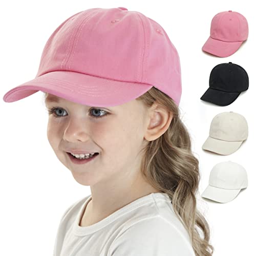 Yixda Gorra de béisbol para bebé, niño, niña, ajustable, protección UV, gorra de béisbol, rosa oscuro, S