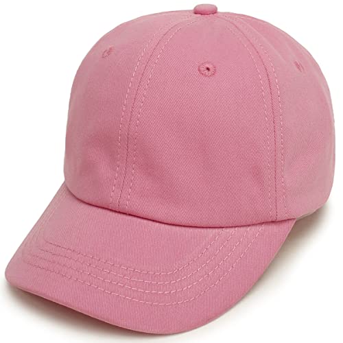 Yixda Gorra de béisbol para bebé, niño, niña, ajustable, protección UV, gorra de béisbol, rosa oscuro, S