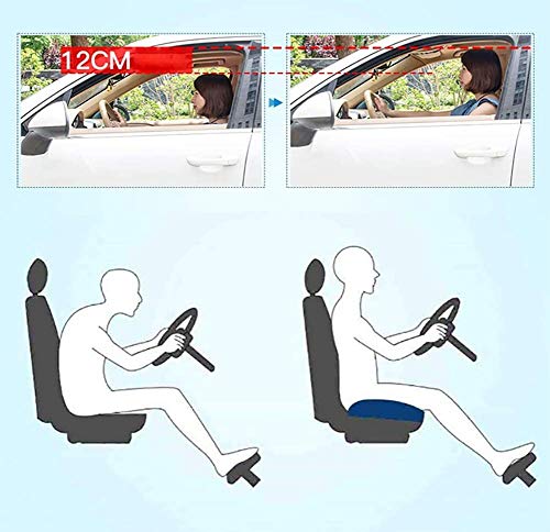 YRBDSA Asiento elevador de coche para conductores cortos, cojín de elevación para alivio y comodidad con malla transpirable, aumenta el campo de visión en 4.7 pulgada