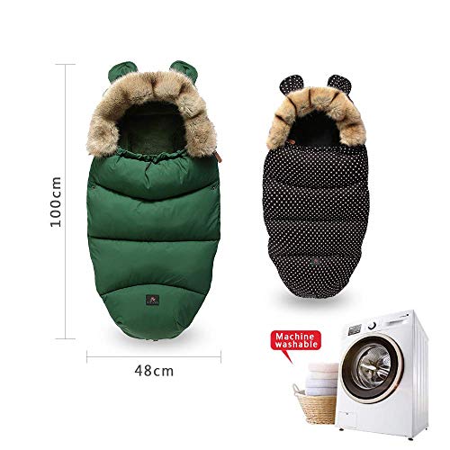 YUEHAPPY® Bebé De Empañar Manta Cubierta Al Aire Libre De La Franela Anti Kick Bebé Saco De Dormir Caliente Impermeable Para Sillas De Paseo Cochecitos Cochecitos De Niño Con Errores,Verde