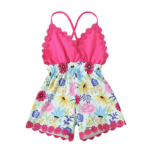 YWLINK Mono De Bebe,ReciéN Nacido Verano Mezcla De AlgodóN Mono Halter Estampado Sin Mangas para NiñAs Camisola Mono Lindo Ocio Y Confort Ropa De Bebe Fiesta CumpleañOs Regalo