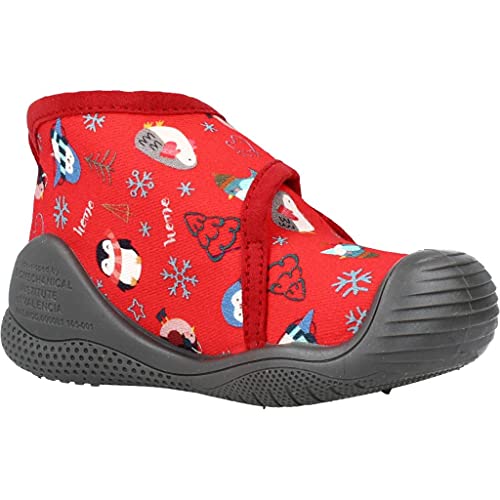 Zapatilla de estar por casa para bebé de invierno Biomecanics rojo estampado 211165C, talla 21 EU