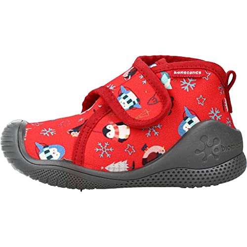 Zapatilla de estar por casa para bebé de invierno Biomecanics rojo estampado 211165C, talla 21 EU