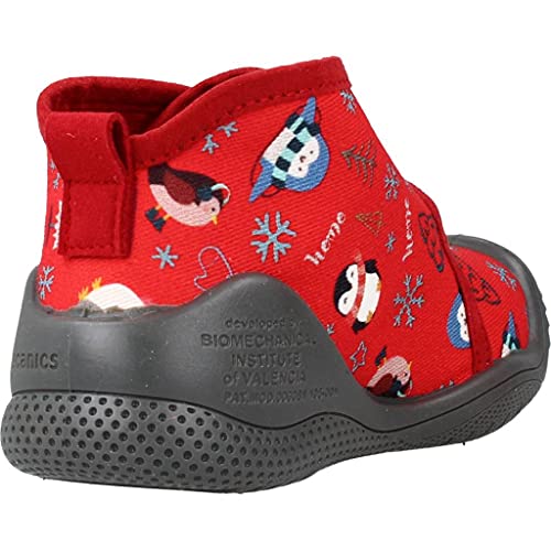 Zapatilla de estar por casa para bebé de invierno Biomecanics rojo estampado 211165C, talla 21 EU