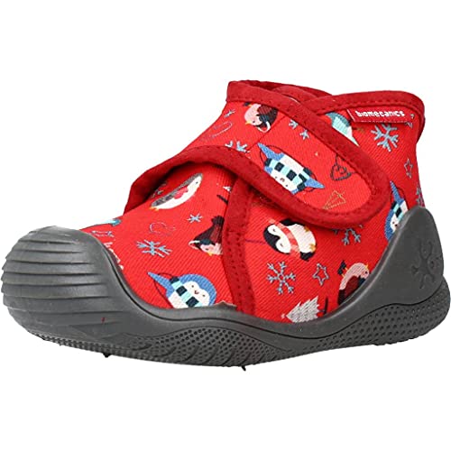 Zapatilla de estar por casa para bebé de invierno Biomecanics rojo estampado 211165C, talla 21 EU