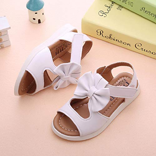 Zapatos Bebé Niña 2019 SHOBDW Dulce Lindo del Bowknot Zapatillas Pricness Sandalias Zapatos Suela Suave Antideslizante Bajos Zapatos Bebe Primeros Pasos Zapatos Bebé Recién Nacida(Blanco,18-24)