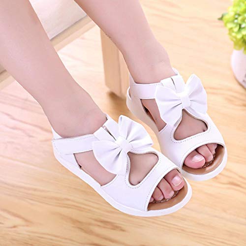 Zapatos Bebé Niña 2019 SHOBDW Dulce Lindo del Bowknot Zapatillas Pricness Sandalias Zapatos Suela Suave Antideslizante Bajos Zapatos Bebe Primeros Pasos Zapatos Bebé Recién Nacida(Blanco,18-24)