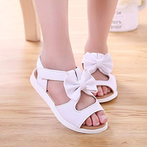 Zapatos Bebé Niña 2019 SHOBDW Dulce Lindo del Bowknot Zapatillas Pricness Sandalias Zapatos Suela Suave Antideslizante Bajos Zapatos Bebe Primeros Pasos Zapatos Bebé Recién Nacida(Blanco,18-24)