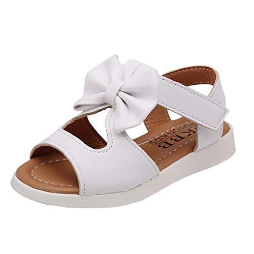 Zapatos Bebé Niña 2019 SHOBDW Dulce Lindo del Bowknot Zapatillas Pricness Sandalias Zapatos Suela Suave Antideslizante Bajos Zapatos Bebe Primeros Pasos Zapatos Bebé Recién Nacida(Blanco,18-24)