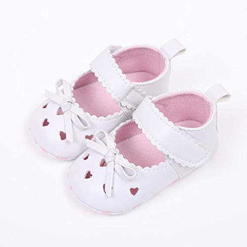 Zapatos Bebé Niña 2019 SHOBDW Zapatos De Cuna Zapatillas Antideslizantes De Suela Blanda Zapatos Bowknot De Velcro Verano Zapatos Bebé Recién Nacida Zapatos Bebe Primeros Pasos(Blanco,0~6)