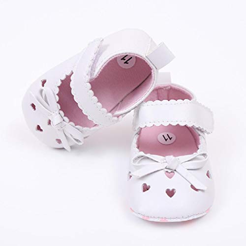 Zapatos Bebé Niña 2019 SHOBDW Zapatos De Cuna Zapatillas Antideslizantes De Suela Blanda Zapatos Bowknot De Velcro Verano Zapatos Bebé Recién Nacida Zapatos Bebe Primeros Pasos(Blanco,0~6)