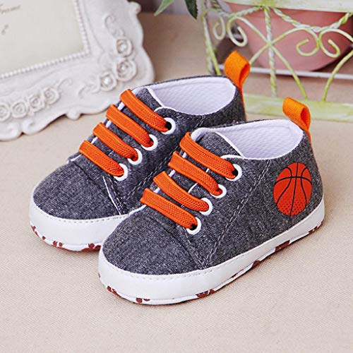 Zapatos Bebé Niño 2019 SHOBDW Zapatos Bebé Niña Verano Suela Suave Antideslizante Niños Zapatillas De Deporte Zapatos Bajos Zapatos Bebé Recién Nacida Zapatos Bebe Primeros Pasos(Gris,9~12)