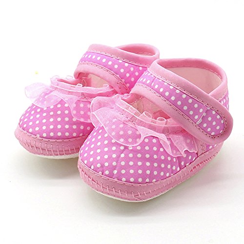 Zapatos de bebé niña princesa Bowknot antideslizante suela suave zapatos de niño pequeños zapatos de lunares punta cierre de velcro cálidos informales zapatos para aprender a andar Nuevo otoño 2021